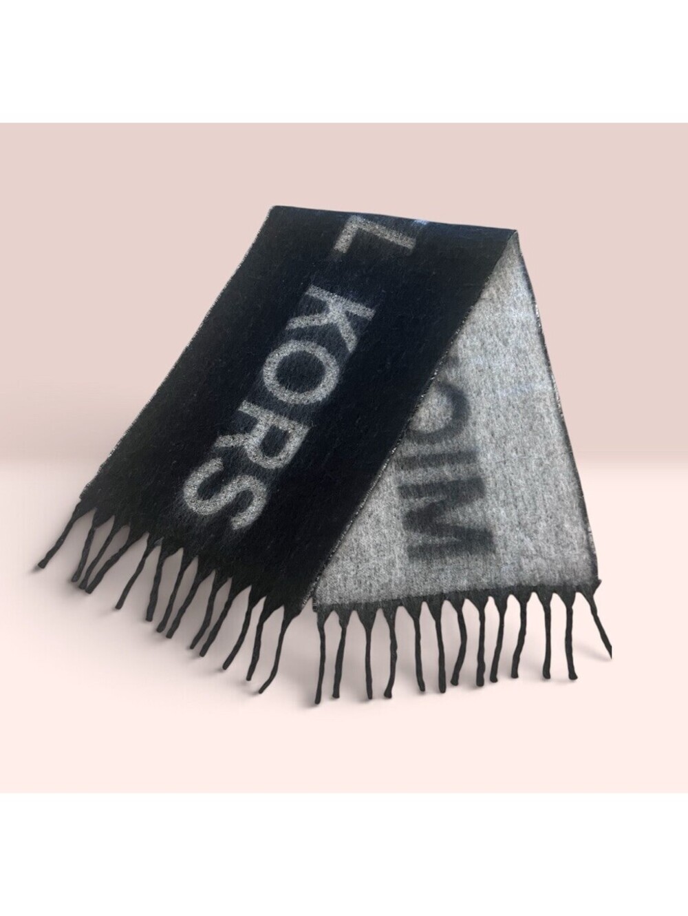 Michael Kors Women's Black /Grey Logo Big Wrap Scarf